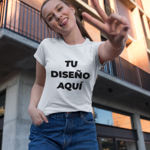 Camiseta personalizada blanca manga corta mujer