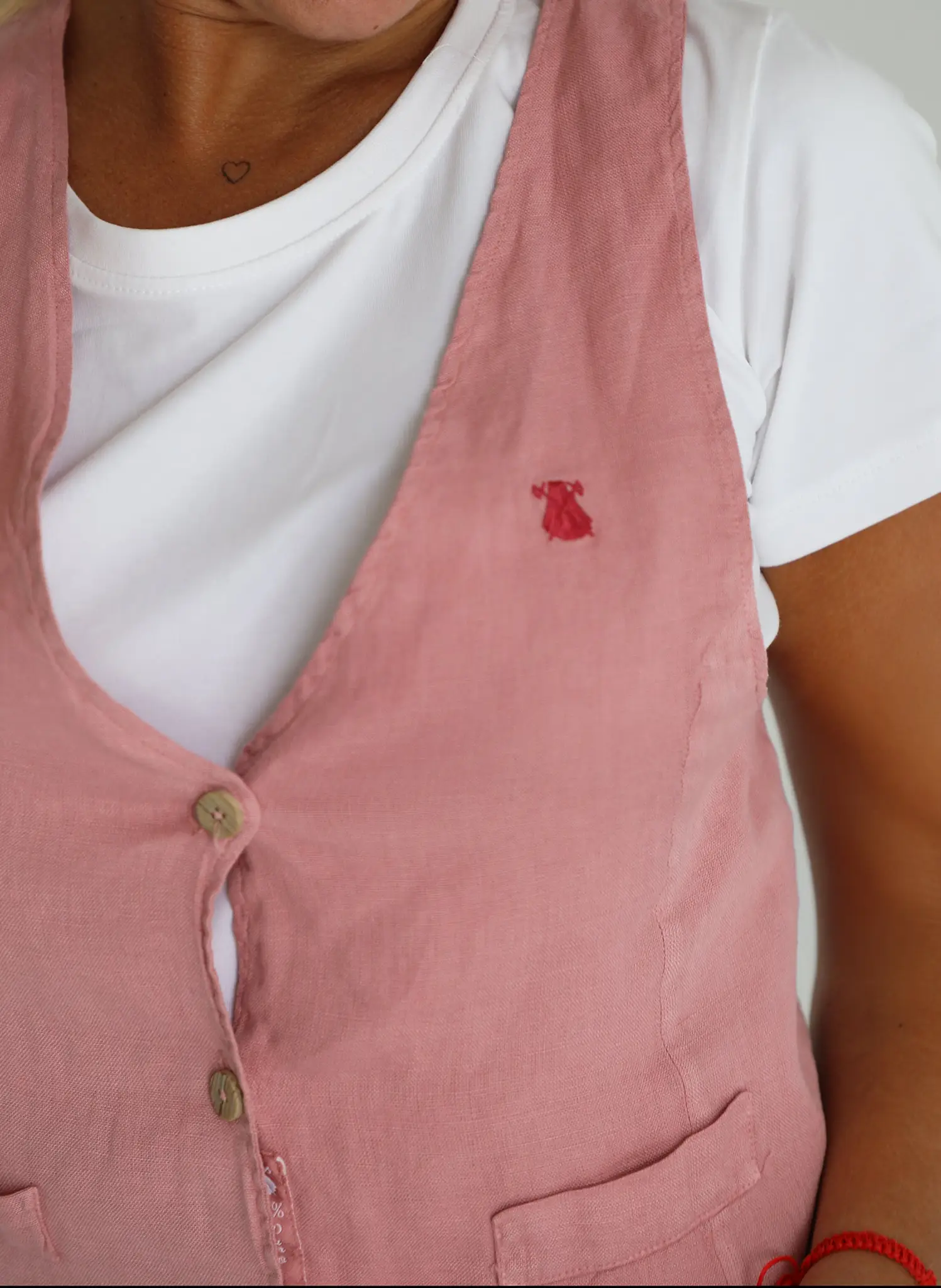 Chaleco Terracota 100% Lino Mujer - Imagen 3