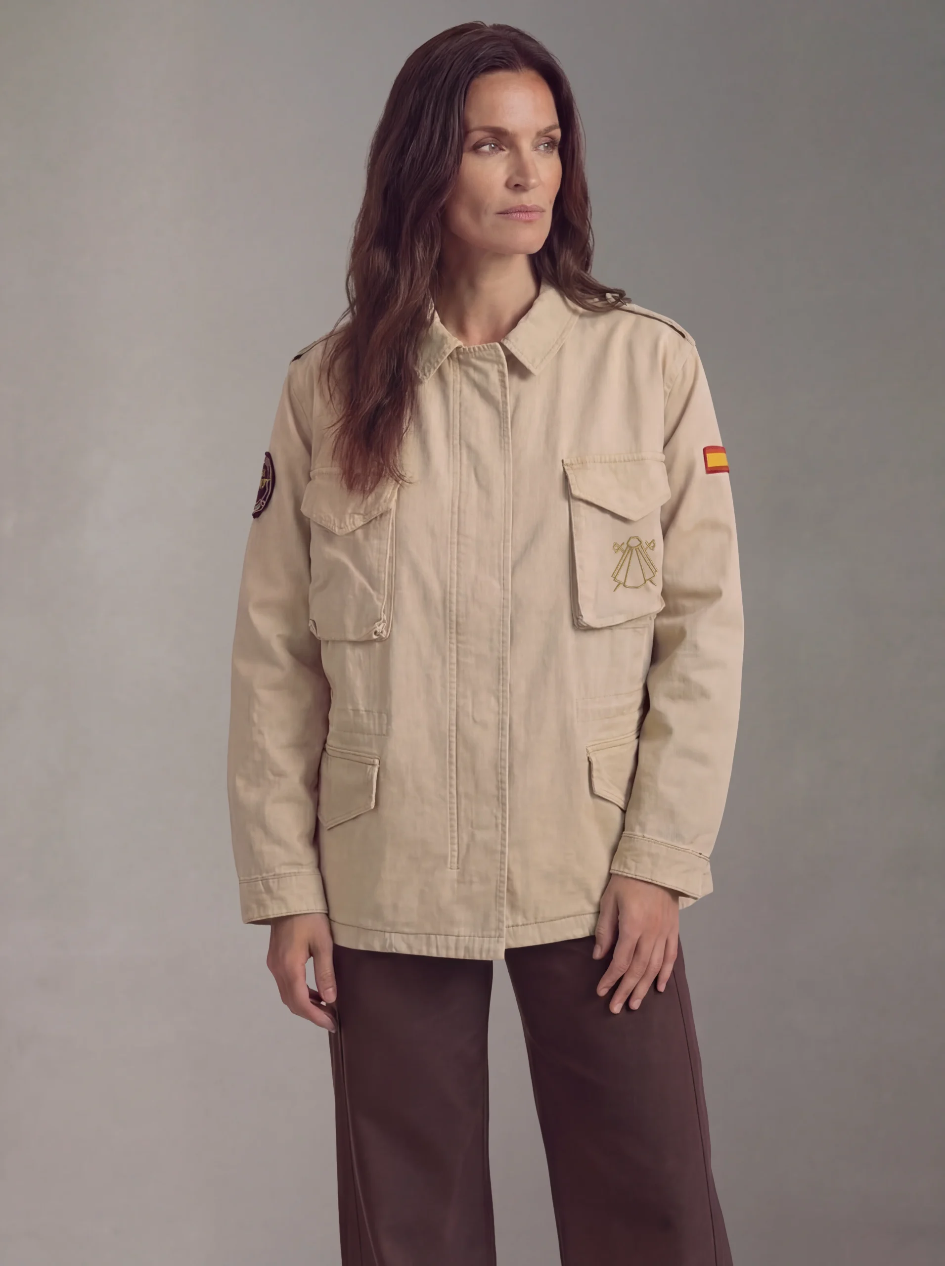 Chaqueta Sahariana Arena Mujer - Imagen 5
