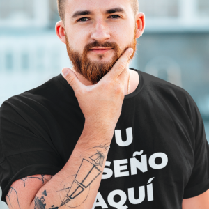 Camiseta personalizada negra manga corta Hombre