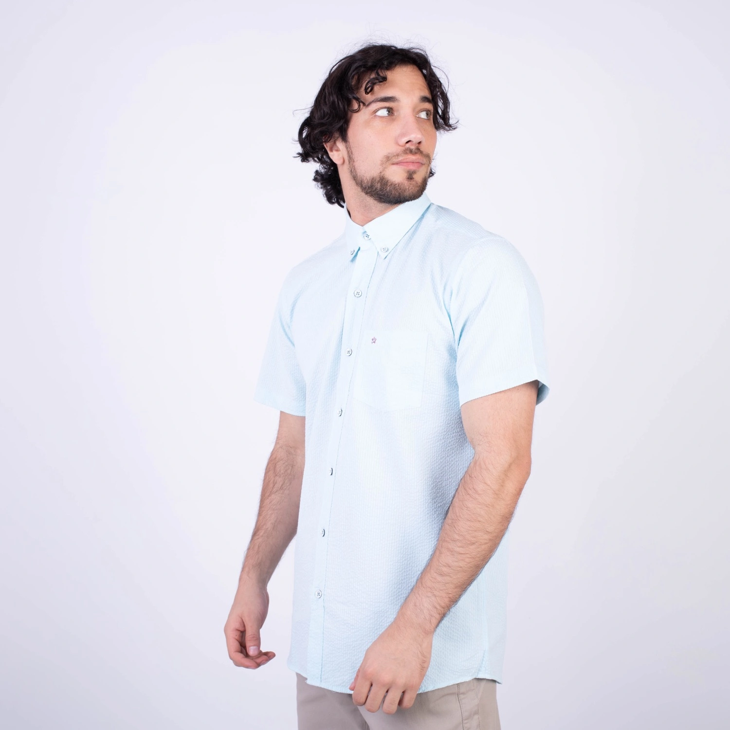 CAMISA MC SEERSUCKER ETQ AZUL PC-60691CAA - Imagen 7