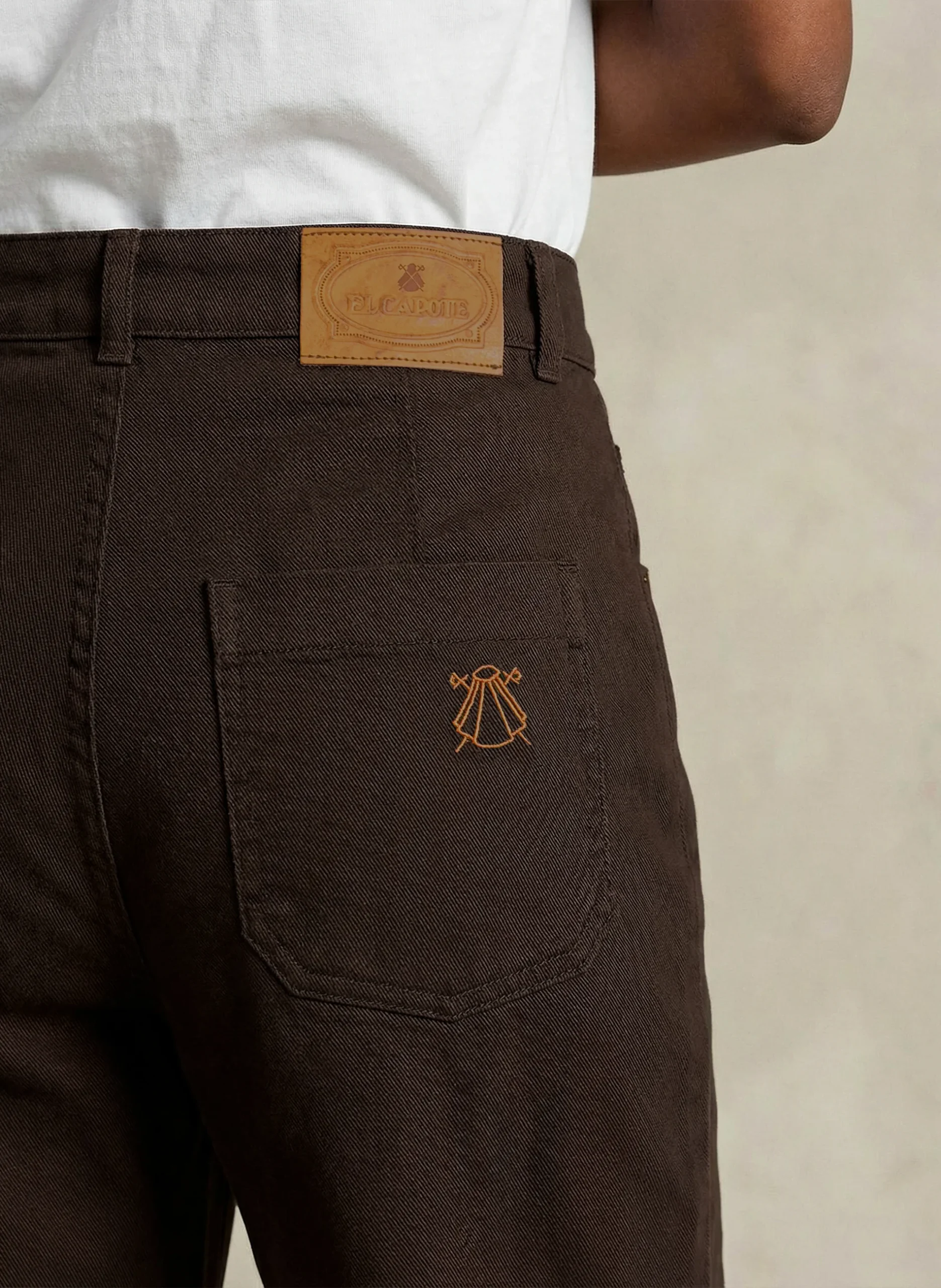 Pantalón Marrón Vaquero pierna Ancha Mujer - Imagen 4