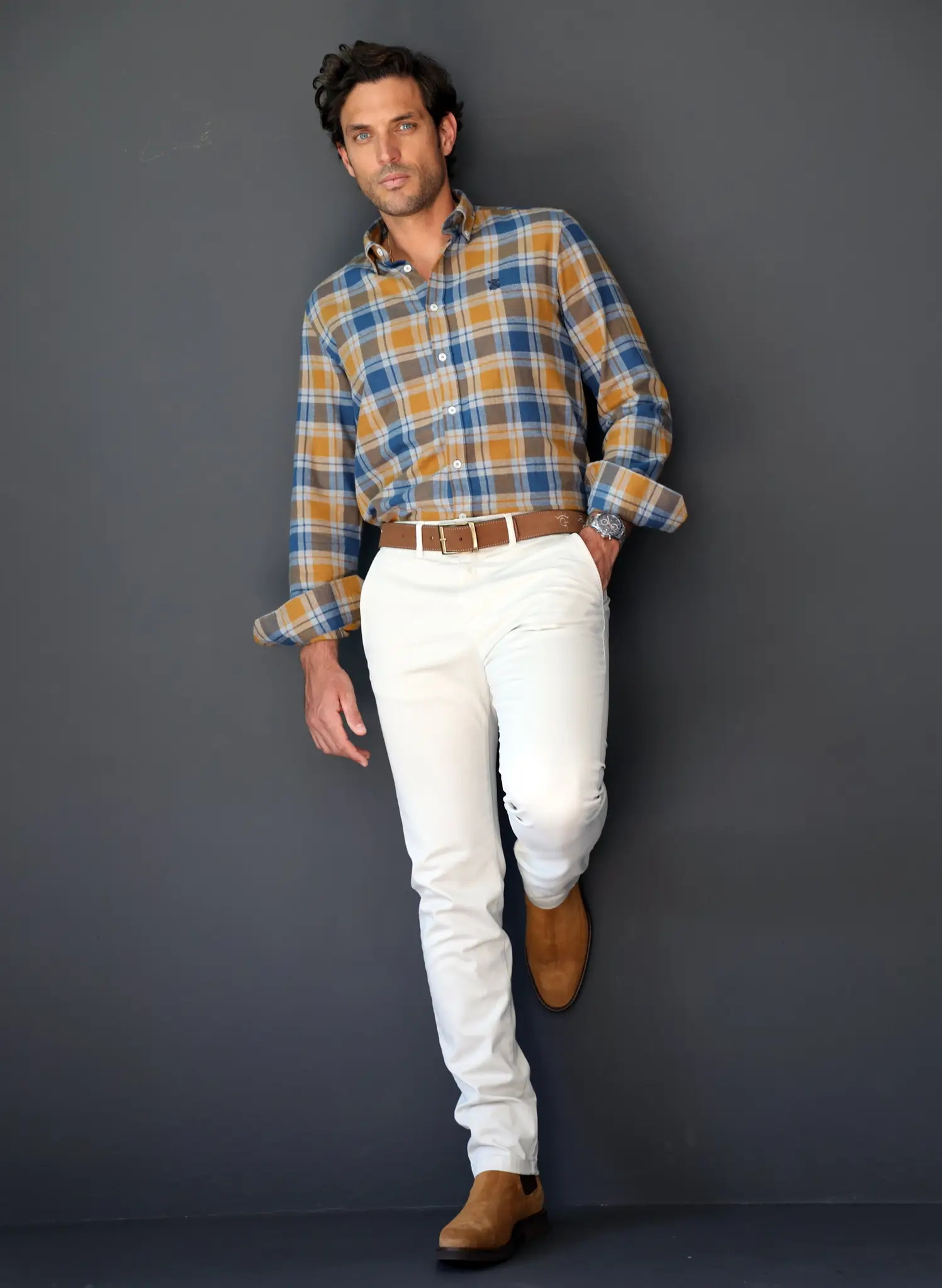Pantalón Chino Camel Hombre